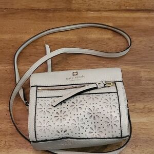 Kate Spade Cream Crossbody Bag with Floral Cutout Design